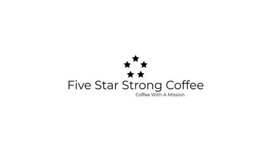 Black logo and ring of stars with white background