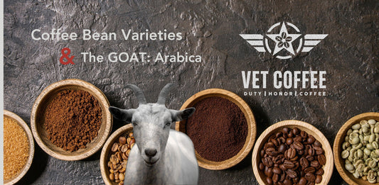 coffee bean varieties with a goat