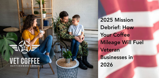 Veteran Family enjoying coffee from a veteran-owned business